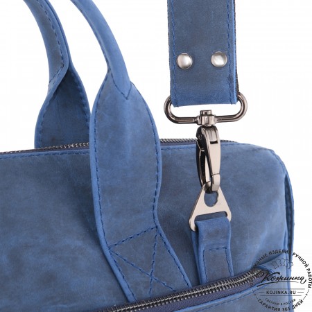 Кожаная деловая сумка "Марк" (синий крейзи)